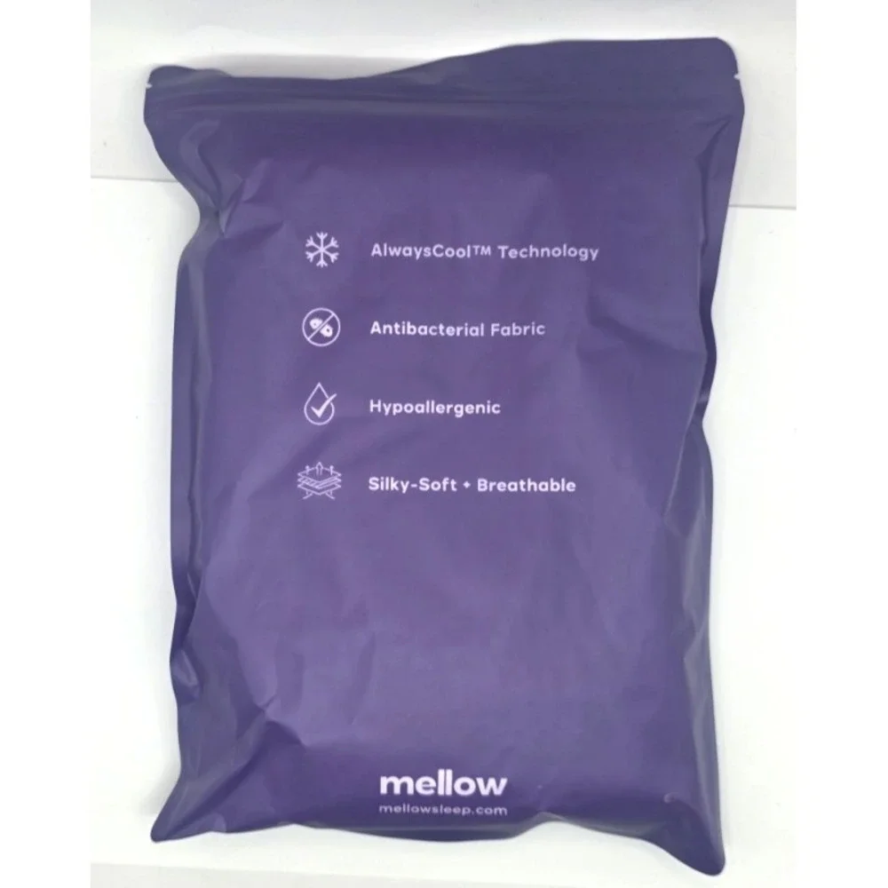 Mellow Cooling Pillowcases Size KING 2-Pack White Hypoallergenic Silky-Soft NEW